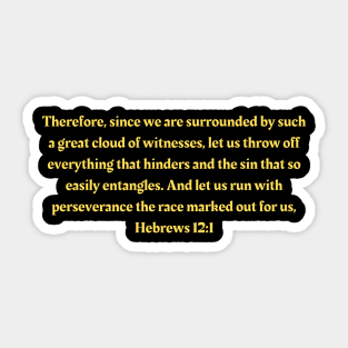 Bible Verse Hebrews 12:1 Sticker